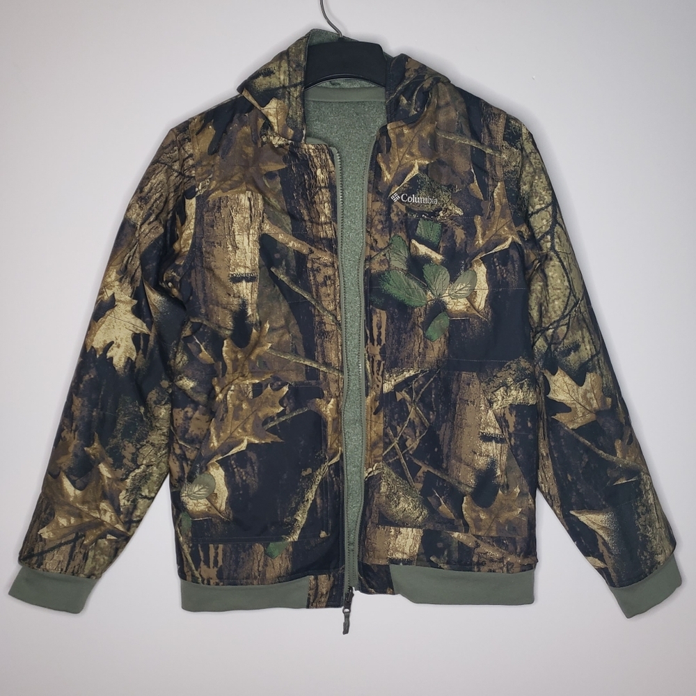 Boys Evergreen Ridge Reversible Jacket Camo Hoodie Size L/XL